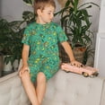 thumbnail image 4 of Fotbe Funny Animals in Jungle Pijama Estampada de 2 Piezas para Niños – Ropa de Dormir de Manga Corta Cómoda para Niños y Niñas, Camiseta y Shorts de Algodón-Large, 4 of 6