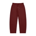 thumbnail image 7 of hoksml Women's Barrel Leg Sweatpants, Drawstring Waist Casual Lounge Pants with Side Pockets, 7 of 7