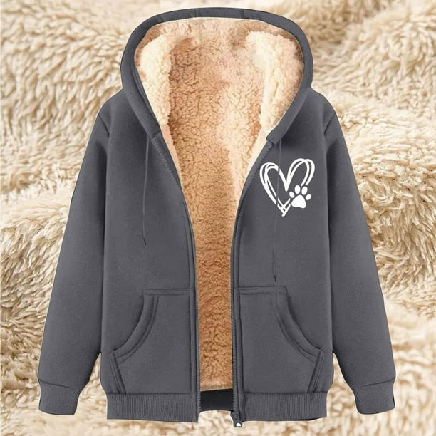 Chaqueta deportiva informal con capucha y manga larga para mujer, de lana estampada, con capucha y estampado, informal y a la moda.
