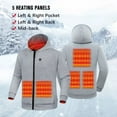 thumbnail image 5 of Jinhomg Heated Hoodie for Boys Girls Full-Zip Sweatshirts Jackets Hooded USB Electric Heating Coat with 5 Heating Zones (Battery Not Included), 5 of 6