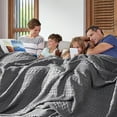 thumbnail image 3 of VHC Brands Waffle Weave Dark Grey Oversized King Size Blanket 120x120, Decorative Cotton Throw Blanket, Boho Farmhouse Bedroom Decor for Bed, Couch, or Sofa, 3 of 3