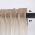 thumbnail image 5 of Brown Grey Ombre Valance Curtains for Kitchen/Living Room/Bathroom/Bedroom Window, Rod Pocket Small Topper Half Short Window Curtains Voile Sheer Scarf, Modern Abstract Art Aesthetics 60"x18", 5 of 8