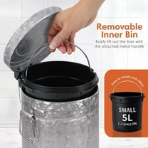 Rustic Farmhouse Trash Can, Pet-Proof 5L / 1.3 Gallon Galvanized Step Waste Bin with Soft-Close Lid for Bathroom, Kitchen & Country Home Décor