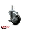 thumbnail image 2 of 3.5 Inch Black Poly Wheel Swivel 7/16 Inch Grip Ring Stem Caster with Brake, 2 of 2