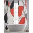 thumbnail image 5 of Red And Black Sheer Curtains 84 Inches Long 2 Panels Geometric Classic Light Filtering Semi Sheer Window Curtains Drapes for Bedroom Living Room 52"x84", 5 of 7