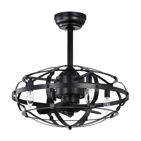 Hot Sell Industrial Ceiling Fan Light Kit, Bladeless Caged Ceiling Fan with Lights