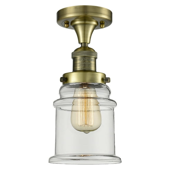 Innovations Lighting 517 Canton Canton 6" Wide Semi-Flush Ceiling Fixture - Brass