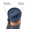 thumbnail image 4 of Contigo 16 oz Stainless Steel Water Bottle, Leak-Proof, Hot & Cold Insulated, Travel, Gym & Office Friendly, Carry Strap, Dark Blue/Bronze, 4 of 7