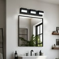 thumbnail image 4 of 3-Light LED Vanity Light, 22 Inch, Dimmable and Reversible, Matte Black Modern, 4 of 8