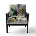 thumbnail image 4 of Designart "Abstracted Perspectives in Yellow and Green II" Yellow Abstract Upholstered Accent Chair - Modern Arm Chair For Living Room, 4 of 7