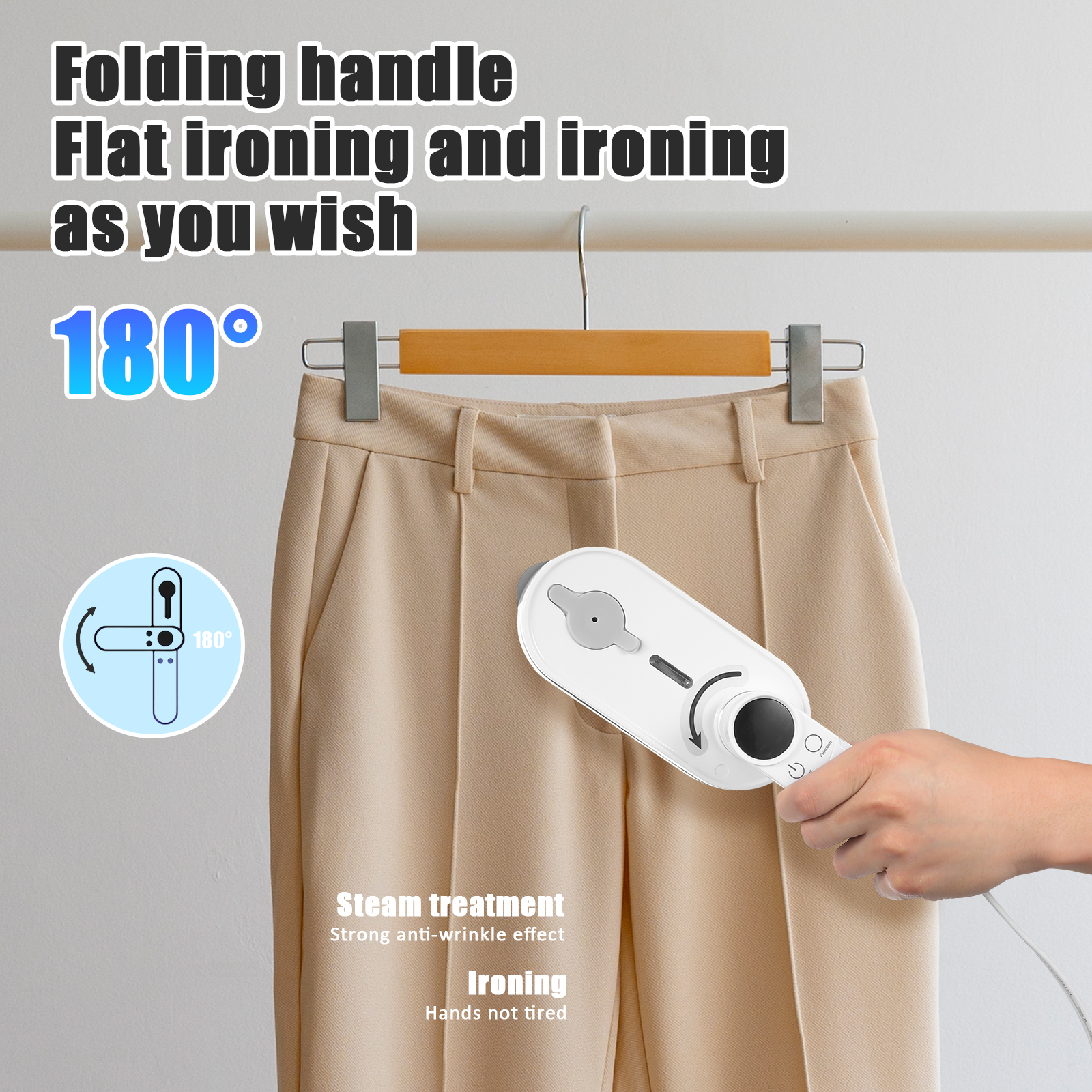 Supvox White Handheld Steamer, Rapid Heating, Stylish and Portable for Home