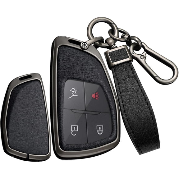 Key Fob Cover Compatible with GMC Acadia Denali Yukon Terrain Buick Envision Avenir Chevrolet Equinox Traverse Tahoe 2021-2026 4 Button Keychain Case Holder Protector