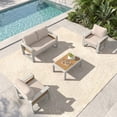 thumbnail image 3 of Clouddwell 4-Seats Aluminum Patio Furniture Set, Outdoor Metal Sofa Conversation Set with Coffee Table for Pool Garden Porch Backyard, Beige, 3 of 6