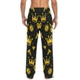 thumbnail image 4 of Cotton Mens PJ Pajama Pants Bottoms Waistband Sleepwear with Pockets Dollars Coin Crown, 4 of 7