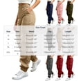 thumbnail image 3 of Ghalytn Women's Elastic Waist Cargo Jogger Pants - Multi-Pocket Tapered Ankle Cuff Casual Outdoor Bottoms, 3 of 7