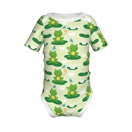 

Junzan Cute Frog1 Print Short-Sleeve Baby Climbing Clothes Bodysuits for Infant One-Piece for Baby Boys & Girls Baby Clothes Baby Romper with Snap Closure-18 Months