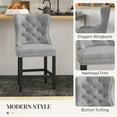 thumbnail image 4 of HOMCOM Upholstered Bar Stools Set of 2, Counter Height Wingback Barstools, 4 of 10
