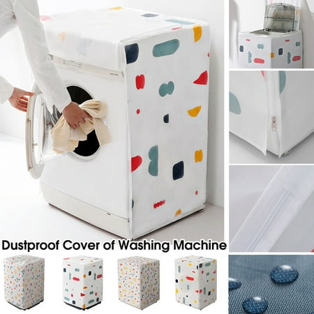 Zippered Washing Machine Cover Top Dust Protection Waterproof Fit for Pulsator washing machine & Drum washing (Best Drum Machine 2019)