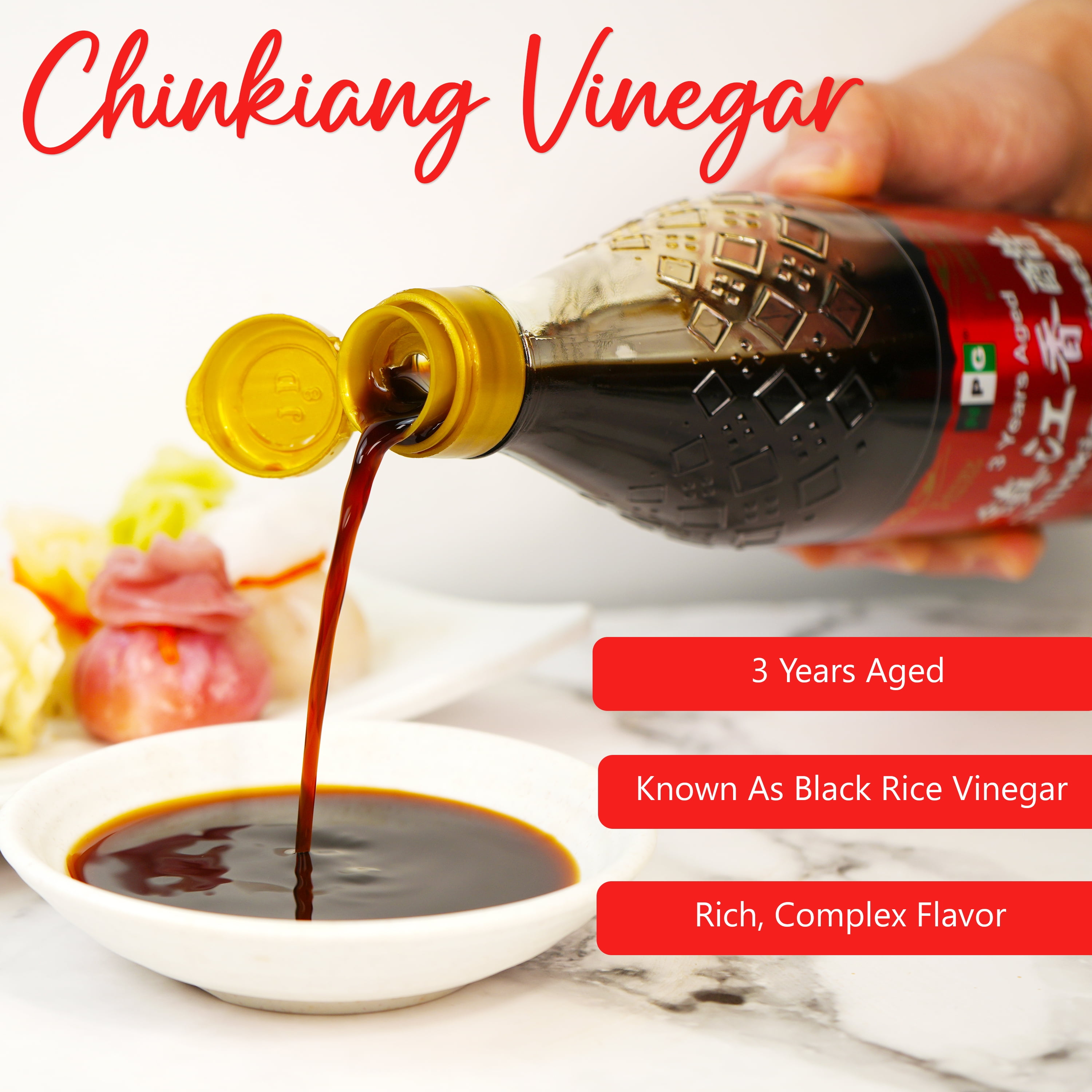 NPG Premium Authentic Chinkiang Vinegar 19.61 Fl Oz (Pack of 2), 3 Years Aged Zhenjiang Black Rice Vinegar, Naturally Brewed Chinese Black Vinegar For Dumplings, Xiao Long Bao, Sushi, Salad, Marinade