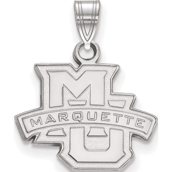 Sterling Silver Rh-Plated Logoart Marquette University Small Pendant (18 X 16) Made In United States ss002mar