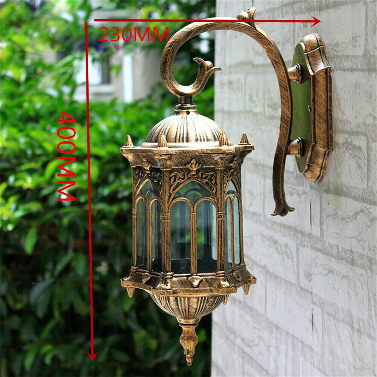 Wuzstar Vintage LED Bronze Outdoor Plug-in Wall Sconce with Glass