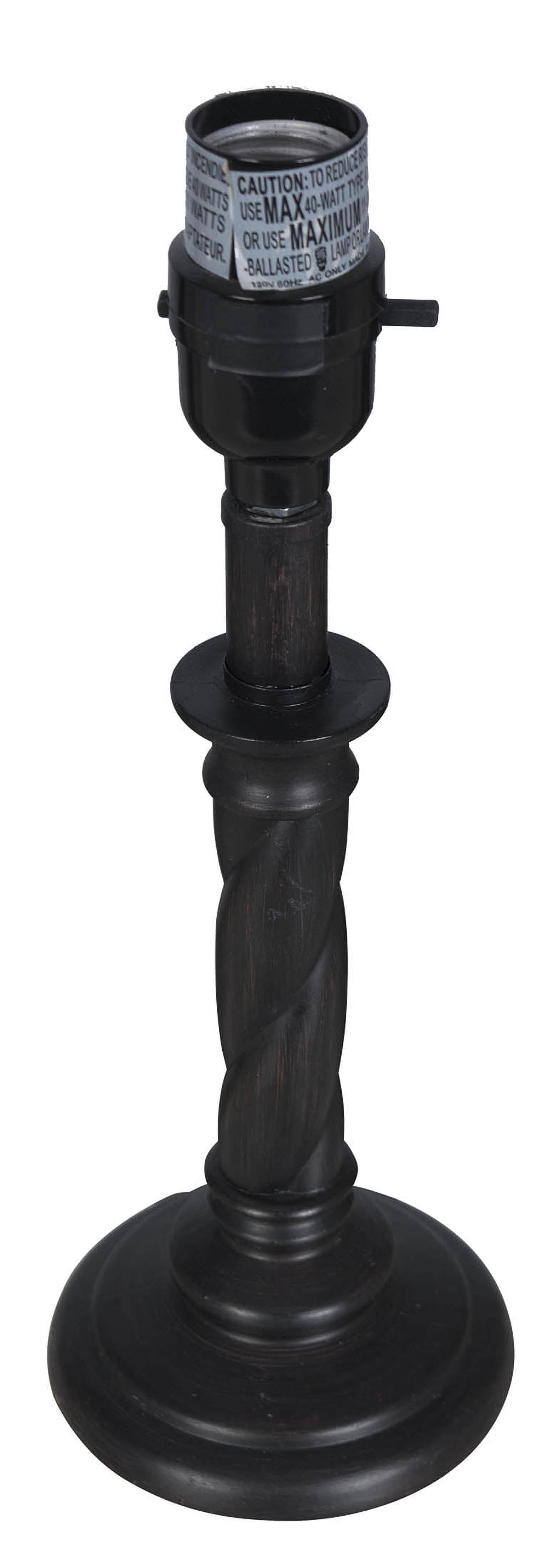 Mainstays 11 in Twist Accent Lamp Base, Two-Toned Wood Look Finish