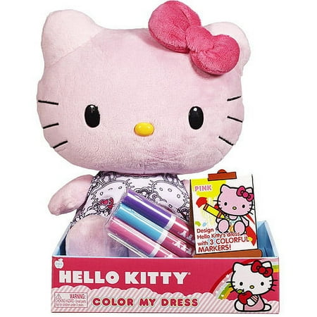 Hello Kitty Color My Dress Large Plush Toy, Pink