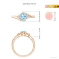 thumbnail image 3 of ANGARA Natural Oval Aquamarine Bypass Ring with Trio Diamond Accents in 14K Rose Gold for Women (Size-7x5mm) | March Birthstone, Anniversary, Jewelry Gift for Women | Natural Aquamarine Ring, 3 of 7