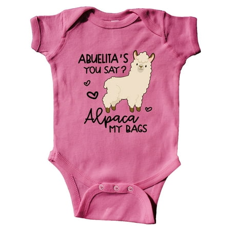 

Inktastic Abuelita s You Say Alpaca My Bags Gift Baby Boy or Baby Girl Bodysuit