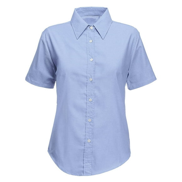 Blusa Escolar Odeerbi para Niñas Manga Corta Blanco Azul