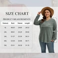 thumbnail image 3 of TEMOFON Plus Size Long Sleeve Shirts for Women V Neck Curved Hem Tunic Tops Lightweight Casual Loose Fit Fall Tops 3XL, 3 of 9