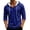 Blue, variant on Men's Plaid Lightweight Hoodie, Casual 3/4 Sleeve Drop Shoulder Top, Relaxed Loose Fit Checkered Sweatshirt with Built-In Mask Hood, Red M