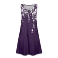 thumbnail image 6 of Coerni Kids Girls Floral Sleeveless Dress Scoop Neck Elegant Sundress Flowy A Line Dresses Flower Print Knee Length Dress, 6 of 8