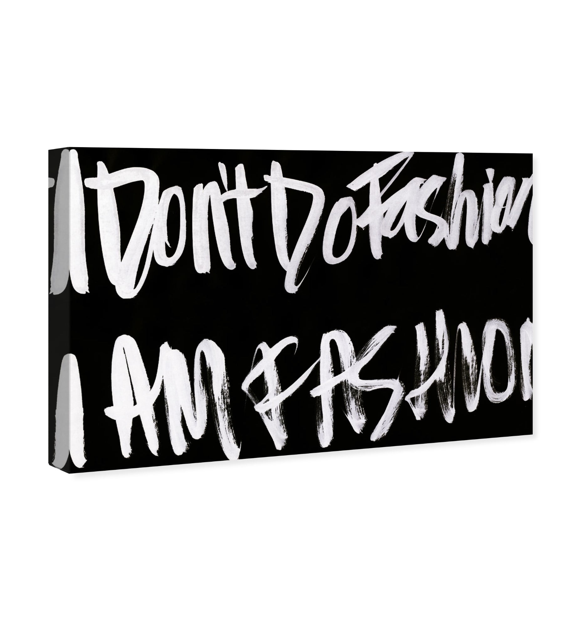 Runway Avenue Typography and Quotes Wall Art Canvas Print 'Fashion is Everything' Fashion Quotes and Sayings - Black, White
