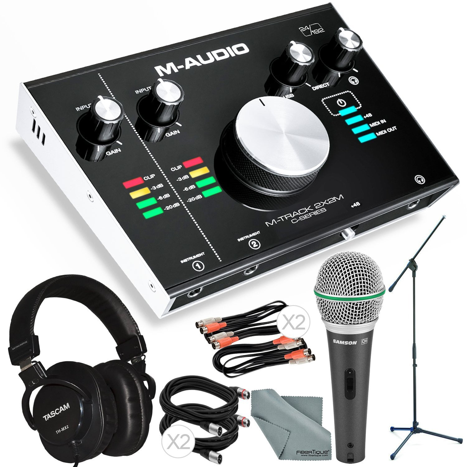 MAudio MTrack 2X2M USB Audio Interface with MIDI I/O and Platinum