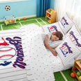 thumbnail image 4 of Manfei Sport Twin Bedding, Baseball Gaming Bedding Comforter Set, Red Navy White, Reversible 7pcs, 4 of 6