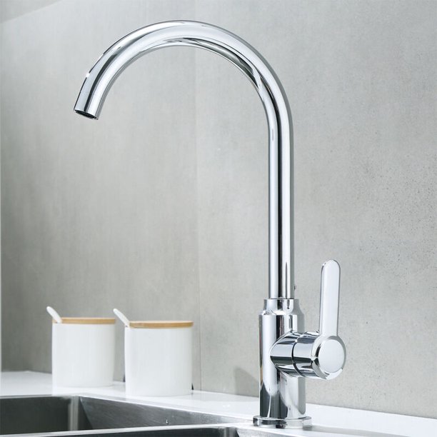 Grifo de cocina, con grifo mezclador de cocina giratorio de 360° y grifo de agua fría y caliente ajustable, adecuado para fregadero de cocina con revestimiento de cromo Starlight y diseño de cuerpo de esquí esquí Gafas de esquí
