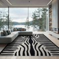 thumbnail image 2 of ODIKA Zebra Print Striped Inspired Geometric Bold Motif Centered Diagonal for Dining Room, Large Office, Lounge, Non-Slip Chair-Friendly, 2 of 7