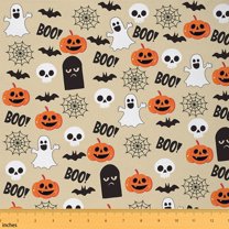 Homewish Kids Gothic Halloween Fabric by the Yard 1 Yard, Spooky Witch Ghost Room Decor Fabric by the Yard, Gothic Bat Print Sewing Fabric, Lightweight Room Decor
