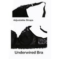 thumbnail image 5 of INSPIRE CHIC Women Full Cup Bras Breathable Comfort Floral Lace Full Coverage Non Padded Underwired Bra 42/95 Fit 40B/C Black, 5 of 5