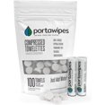 thumbnail image 1 of Portawipes Compressed Toilet Paper Tablet Coin Tissues - 100 Pack with 2 Carrying Cases, 1 of 7