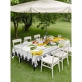 thumbnail image 4 of Outdoor Tablecloth with Umbrella Hole for Patio/Picnic/Party/Camping, Yellow Lemon Waterproof Table Cloth Rectangle Table Cover Washable, Summer Botanical Black White Checkered Wooden (52"x 70"), 4 of 8