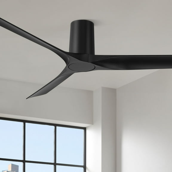 52" Casa Vieja Zebec Black Hugger Ceiling Fan with Remote Control