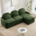thumbnail image 2 of Miekor Furniture Teddy Fabric Cloud-like 3-Seat Sofa,Curved Backrest and Armrest with Curved Lumbar Pillows, Sectional 3 Seater Modular Couch with Movable Ottoman and Supportive Double-layer c No7764, 2 of 9