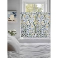 thumbnail image 4 of Tier Curtains 45 Inches Long, Blue Yellow Floral Spring Window Treatment Curtain Drapes, Summer Pastoral Botanical Green Window Half Privacy Curtains for Bedroom Bathroom, 42"x45", 2 Panels, 4 of 7