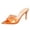 Orange, variant on Clear Band Kitten Heels for Women Pointed Open Toe Colorful Slip on Sandals Casual Summer Beach Vacation Dressy Backless Pumps Orange Size 7.5