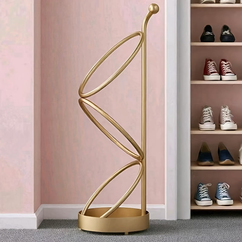 [Space-Saving Holder] 1pc Classic Iron Umbrella Stand for Home Use - Space-Saving Entryway Organizer with Multiple Hooks, Durable Metal Design for Umbrellas, Easter & Party Decor, Umbrella Holder