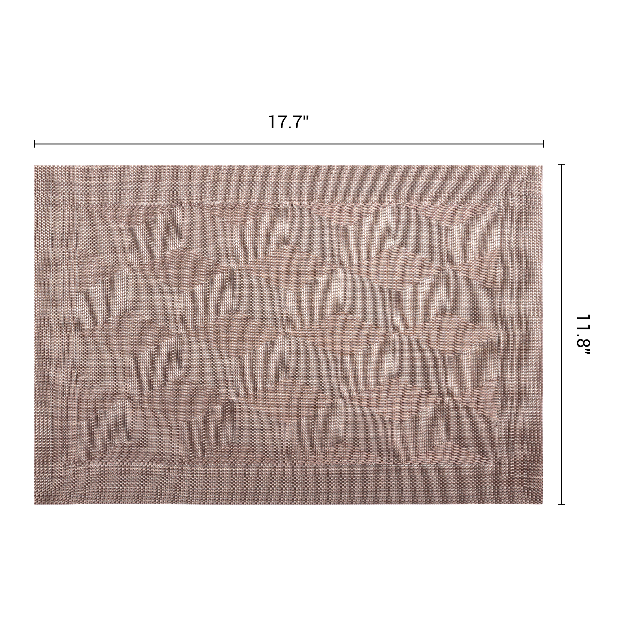 Unique Bargains Set of 6 Washable Plastic Placemats Kitchen Mat Rose Gold