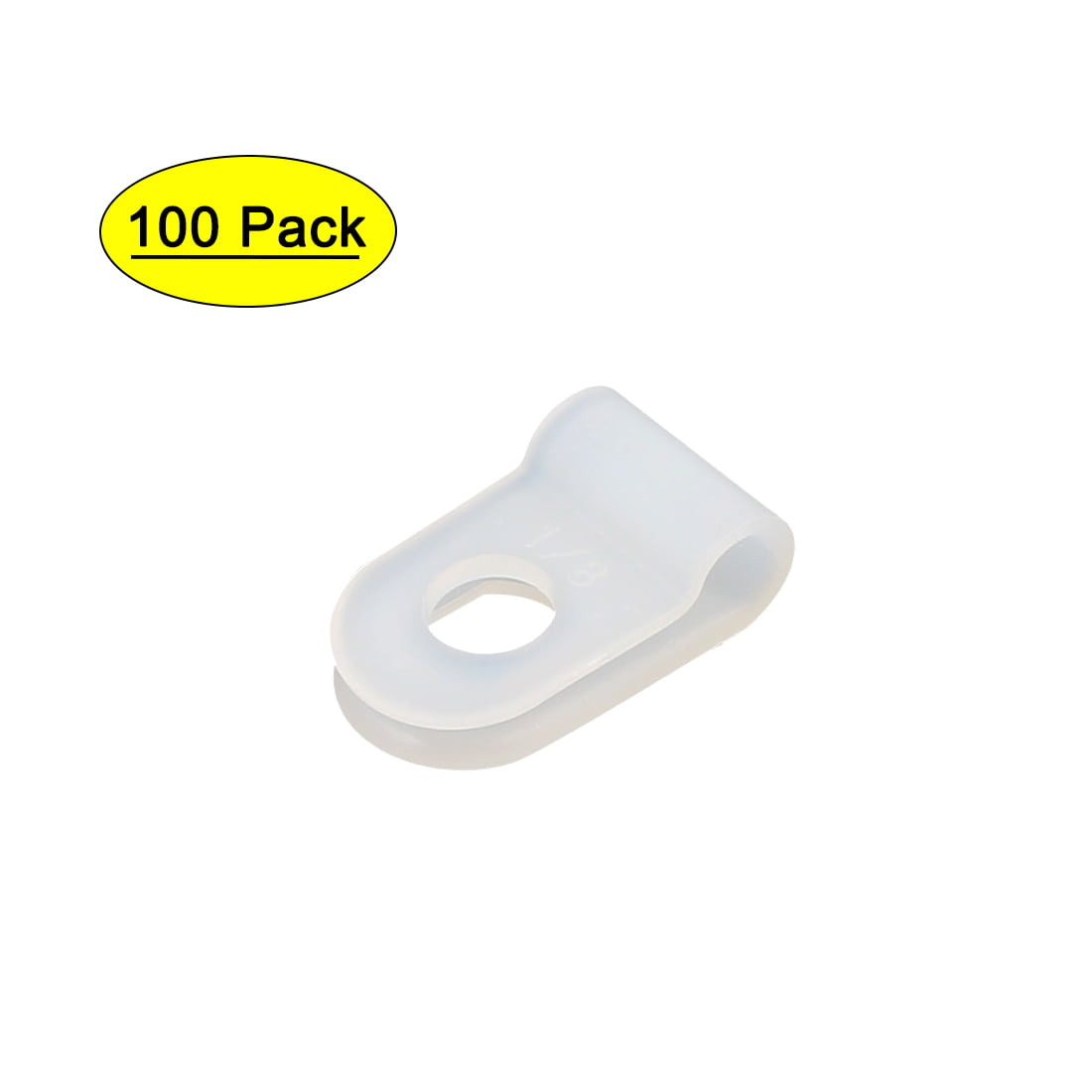 300 Pcs 3/4" Diameter Cable Cord Wire Organizer Clamp Clip R-Type Clear White 