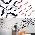 thumbnail image 4 of 24 Uds conjunto de murciélagos de Halloween pegatina de pared de murciélago calcomanías 3D de Halloween para decoración de pared de ventana del hogar DIY BRI Rojo Verde, 4 of 5